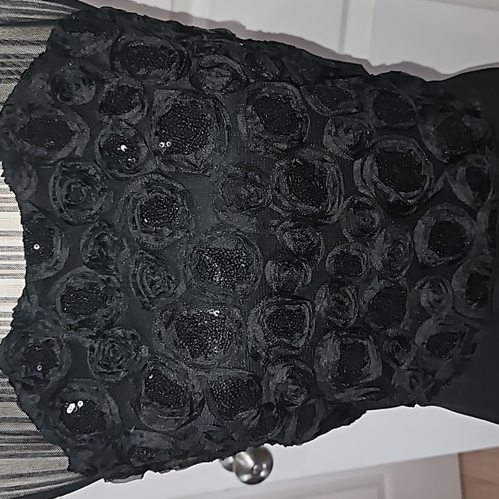 ENFOCUS STUDIO Women Black Sequin Ribben Gown Size 12 - Picture 5 of 14